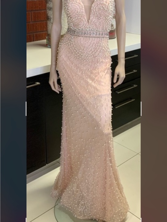 Mac Duggal Dresses & Skirts - Mac Duggal Blush Pink Pearl & Crystal Embellished dress